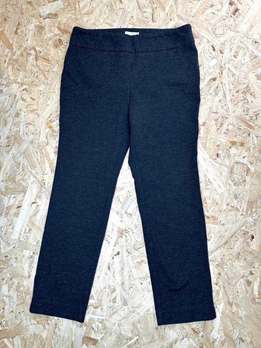 Charter Club Cambridge Slim Pants Womens 12P Gray Stretch Pull On Crop Petite
